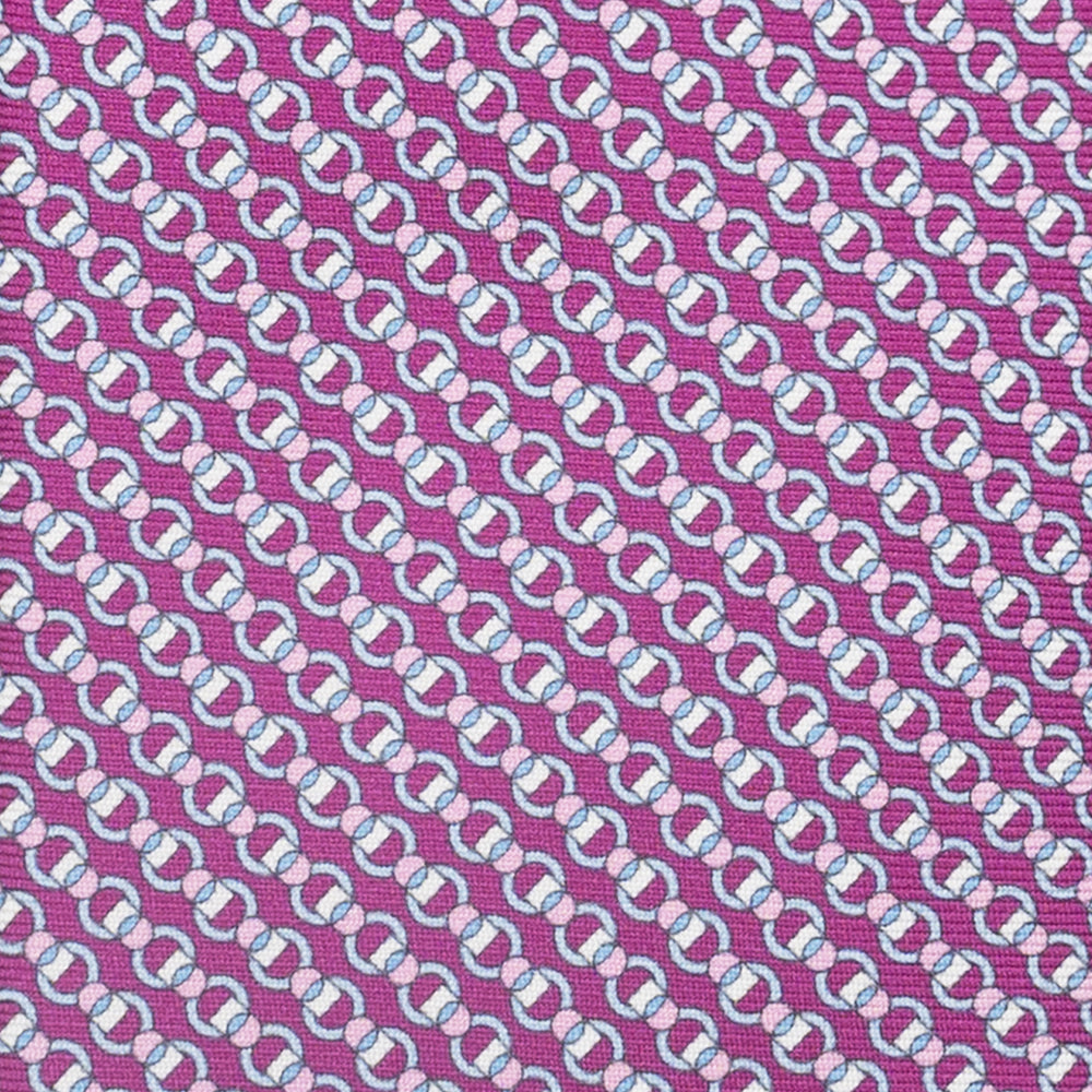 3-Fold Silk Tie, Chain Pattern, Magenta - JC059626_4