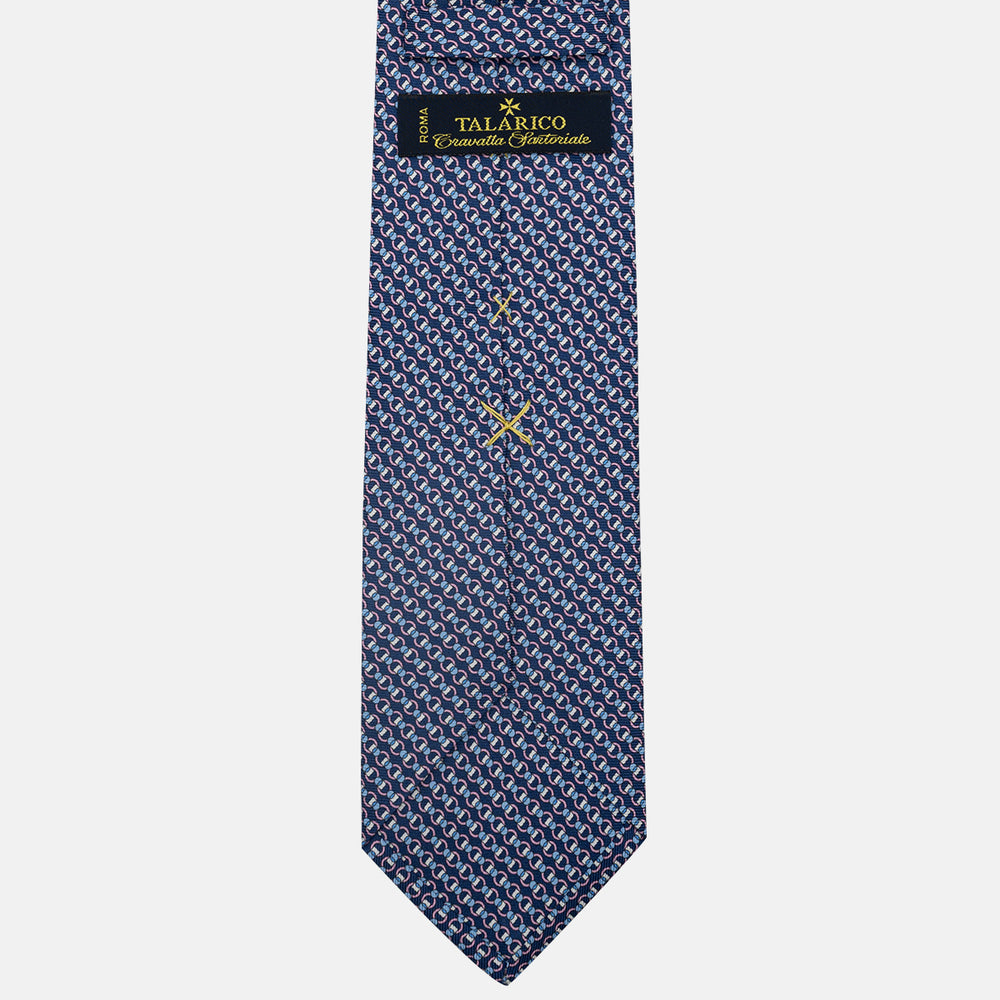 3-Fold Silk Tie, Chain Pattern, Blue Pink - JC059626_6