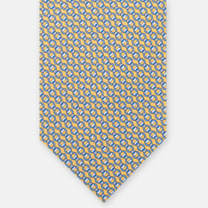 3-Fold Silk Tie, Interlocking Pattern, Yellow - JC059626_8 T