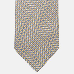 Cravatta 3 pieghe in Seta, Fantasia Concatenata, Giallo - JC059626_8