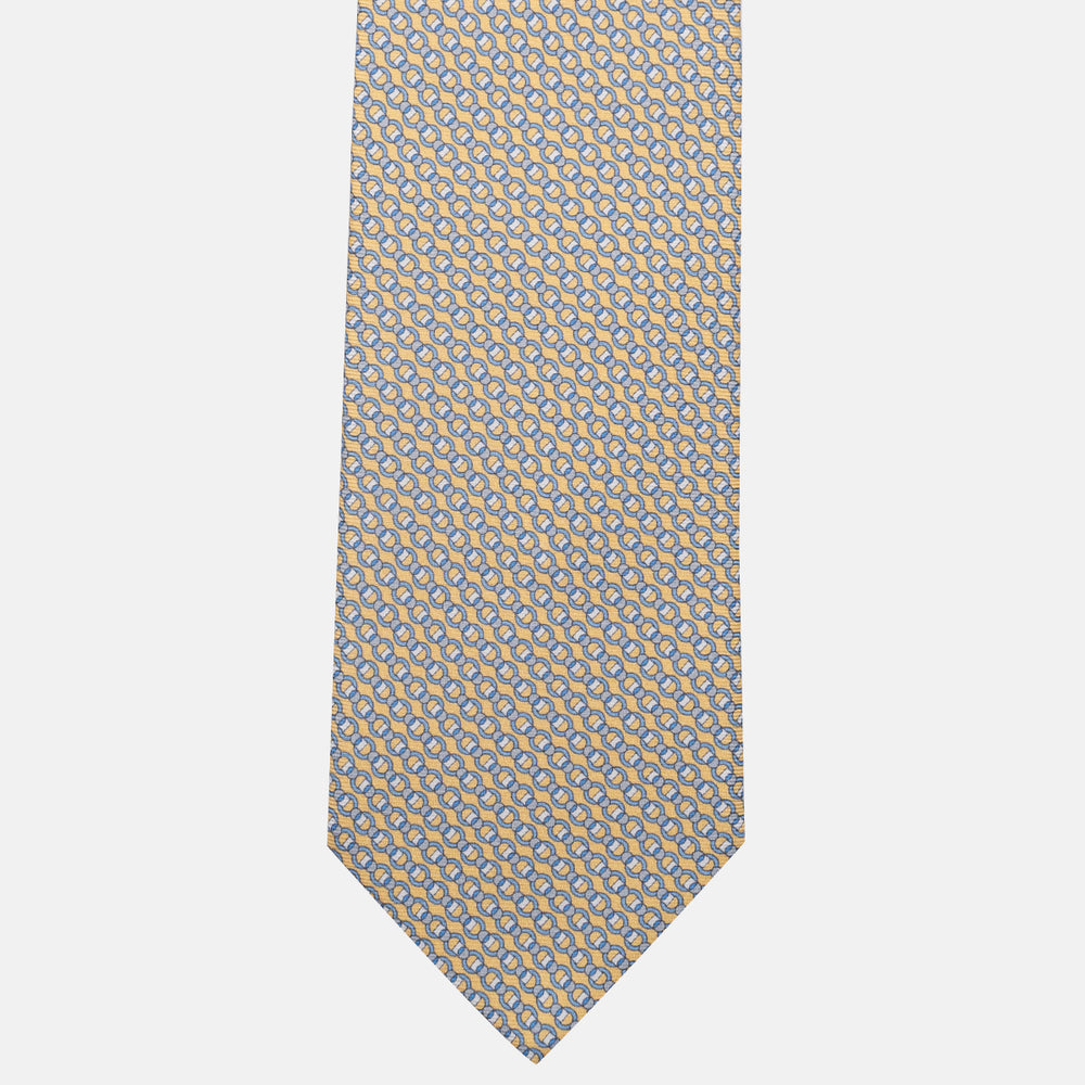 3-Fold Silk Tie, Chain Pattern, Yellow - JC059626_8