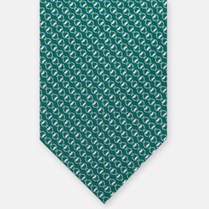 3-Fold Silk Tie, Interlocking Pattern, Green - JC059626_9 T