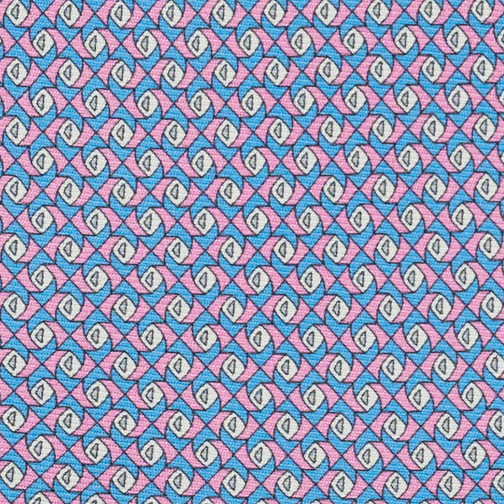 Cravatta 3 pieghe in Seta, Fantasia Geometrica, Rosa - JC059628_1 T
