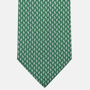 3-Fold Silk Tie, Geometric Pattern, Green - JC059628_2