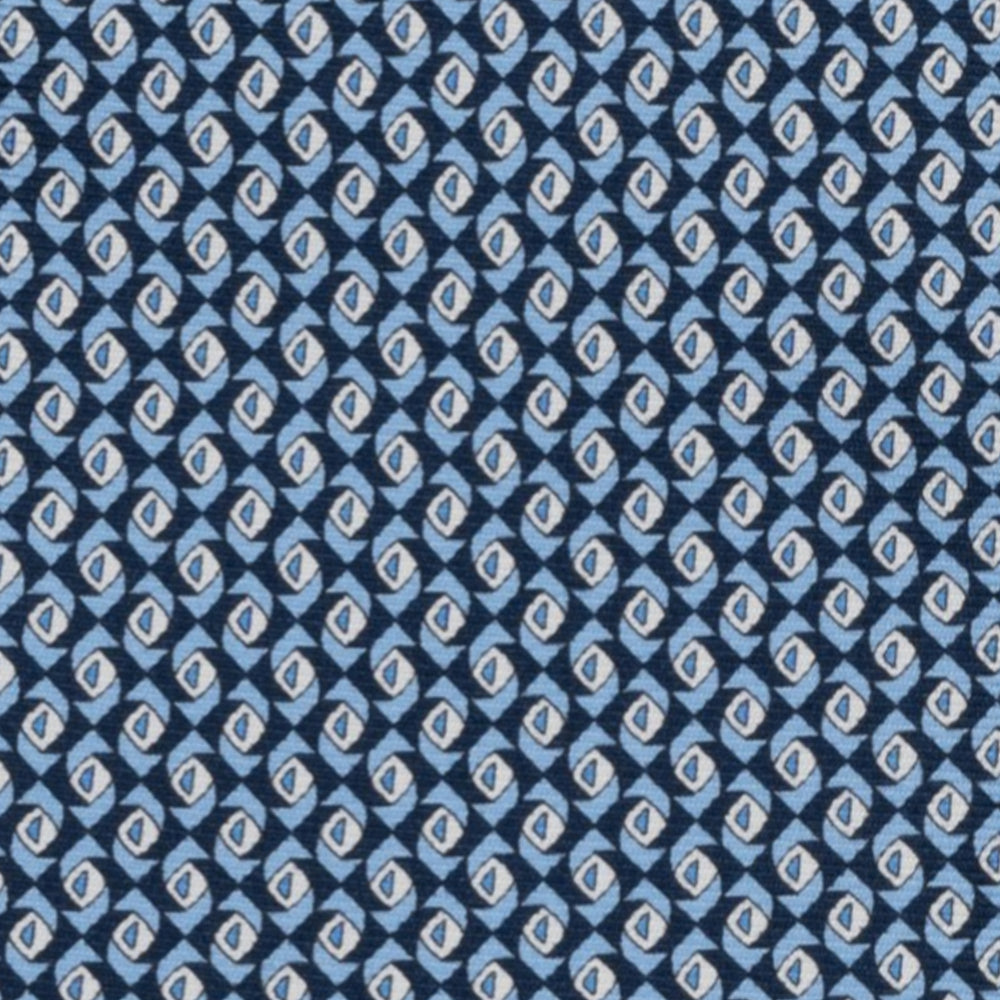 Cravatta 3 pieghe in Seta, Fantasia Geometrica, Azzurro - JC059628_3 T