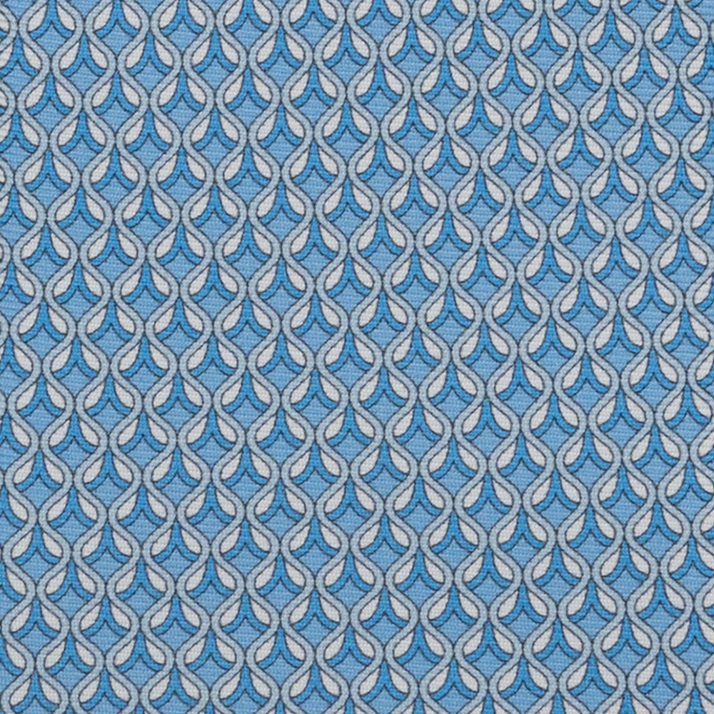 3-Fold Silk Tie, Geometric Pattern, Light Blue - JC059630_2