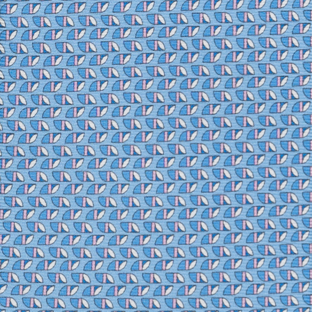 3-Fold Silk Tie, Micro Pattern, Light Blue Pink - JC059631_2