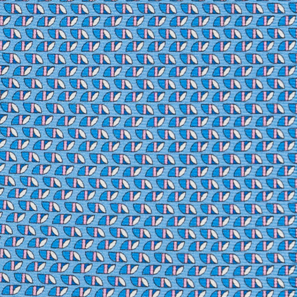 3-Fold Silk Tie, Micro Fantasy Pattern, Sky Blue Pink - JC059631_2 T