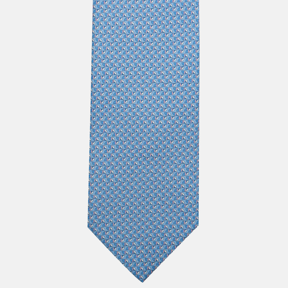 3-Fold Silk Tie, Micro Pattern, Light Blue Pink - JC059631_2