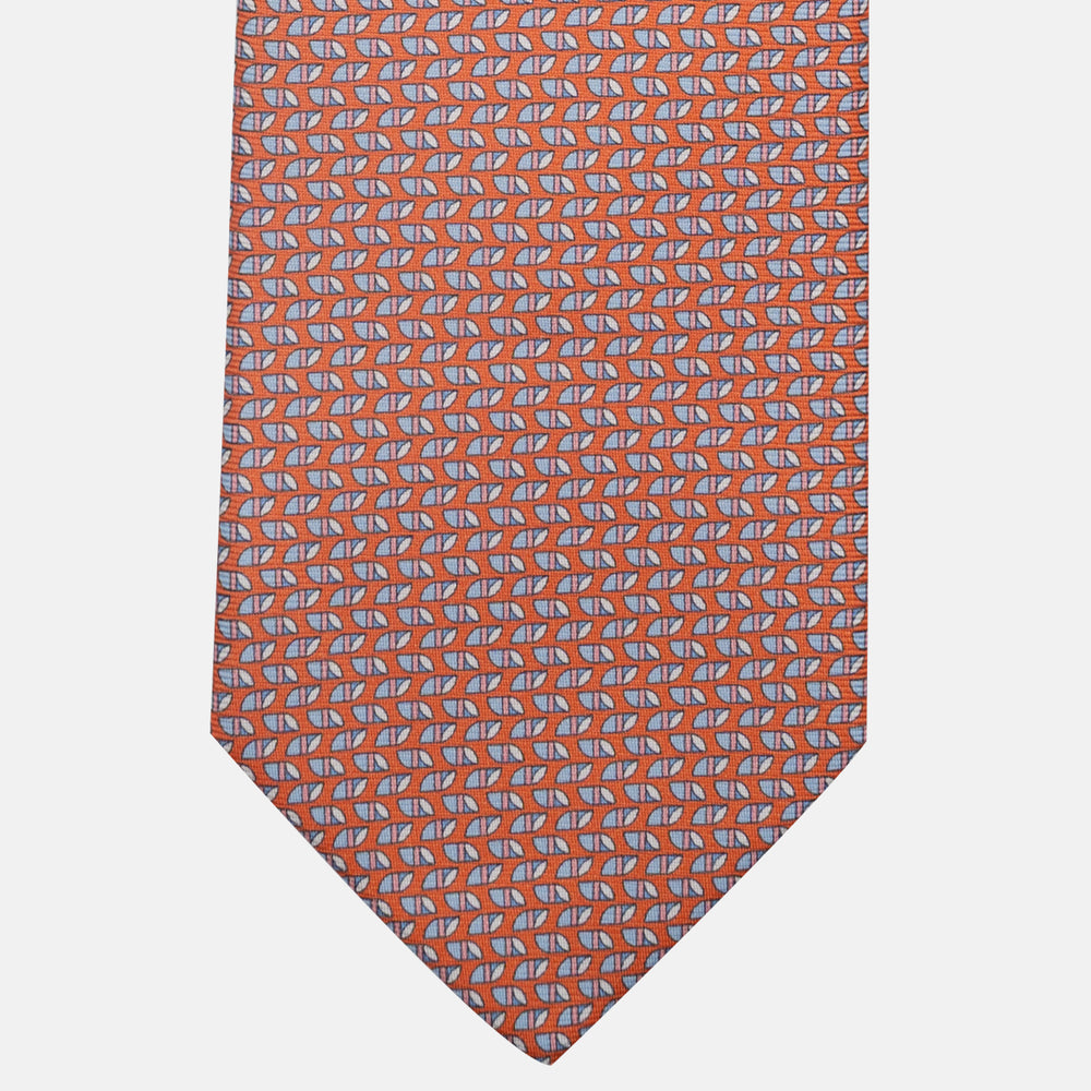3-Fold Silk Tie, Micro Pattern, Dark Orange - JC059631_5