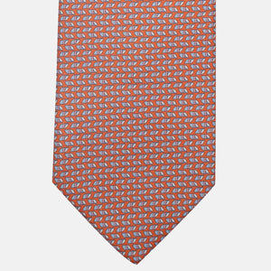 3-Fold Silk Tie, Micro Pattern, Dark Orange - JC059631_5
