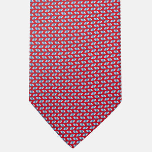 3-Fold Silk Tie, Micro Pattern, Red - JC059631_6