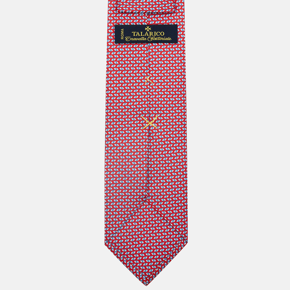 3-Fold Silk Tie, Micro Pattern, Red - JC059631_6