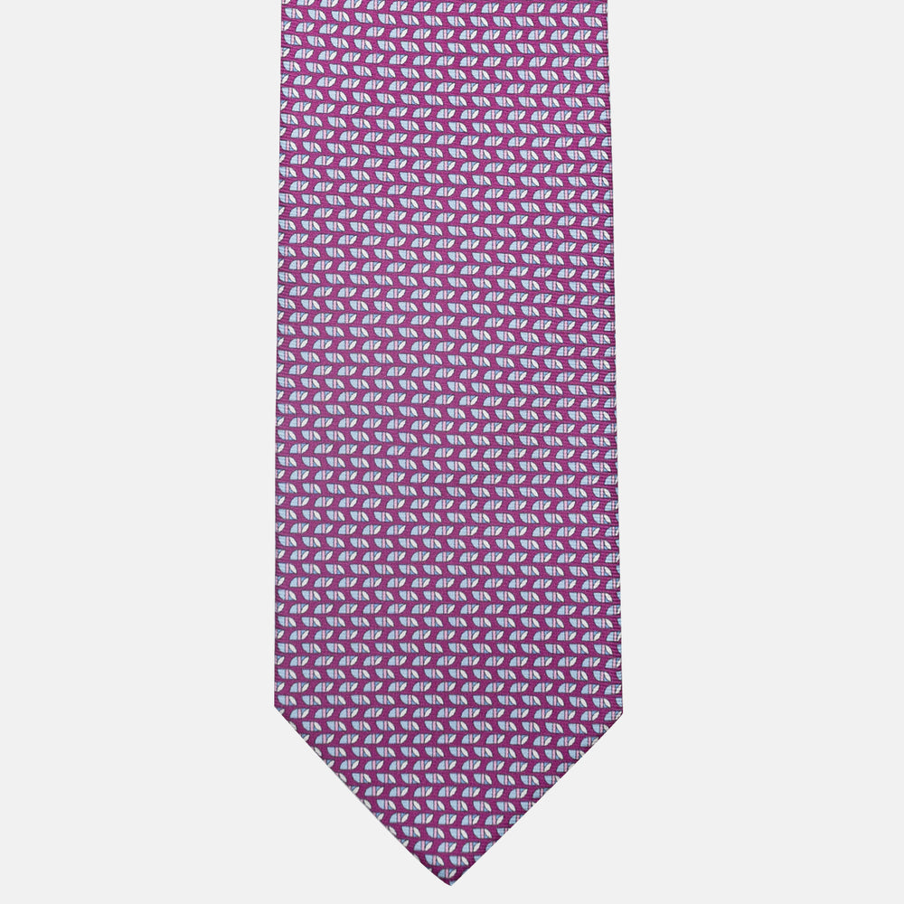 3-Fold Silk Tie, Micro Pattern, Magenta - JC059631_7