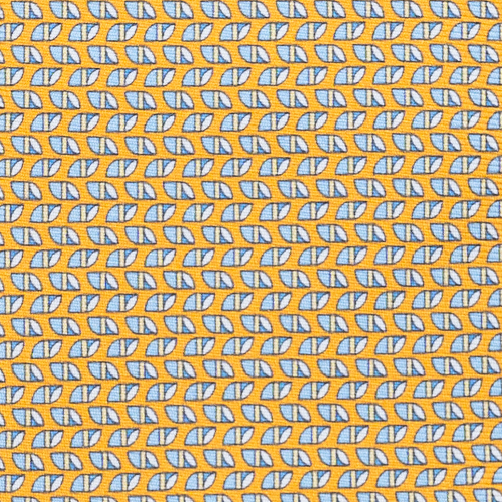 Cravatta 3 pieghe in Seta, Micro Fantasia, Giallo - JC059631_8 T
