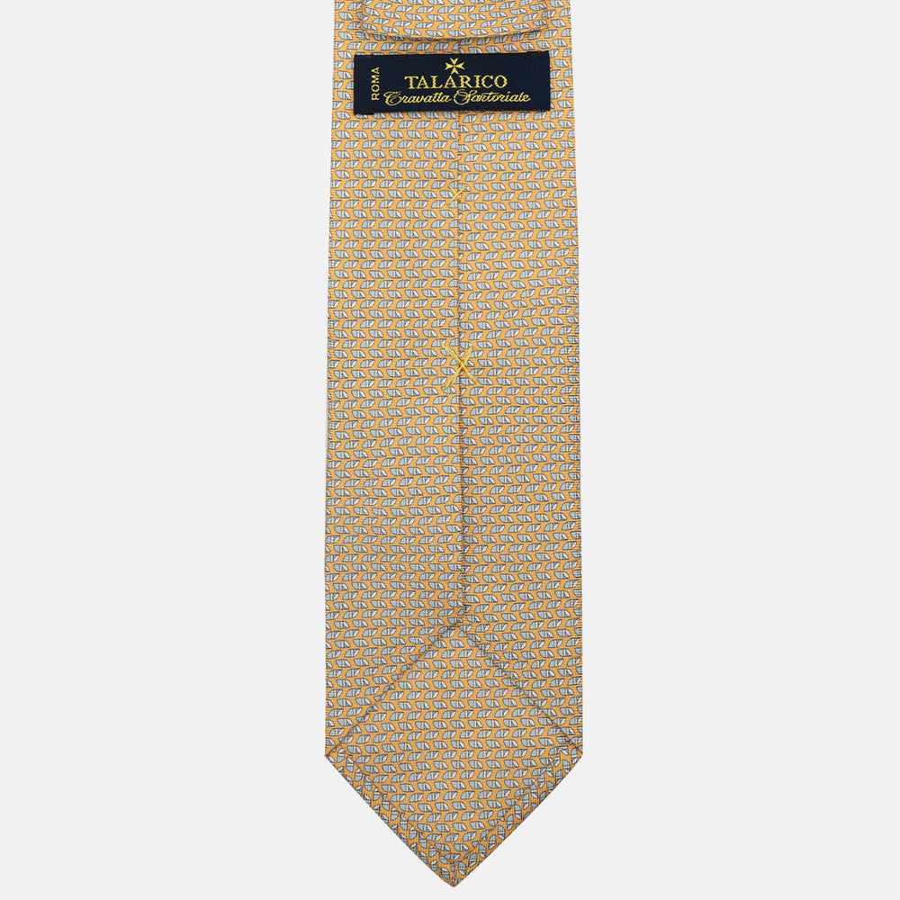 3-Fold Silk Tie, Micro Pattern, Yellow - JC059631_8