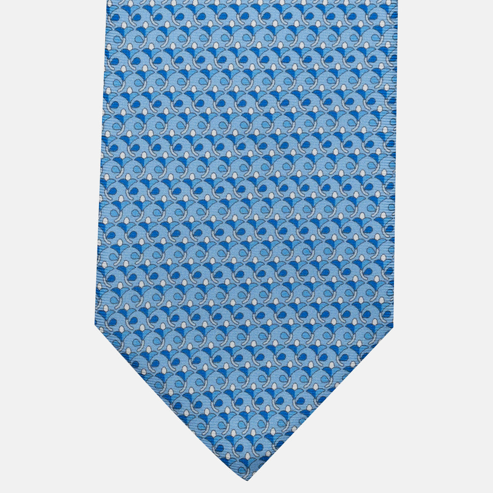 3-Fold Silk Tie, Floral Pattern, Light Blue - JC060094_2