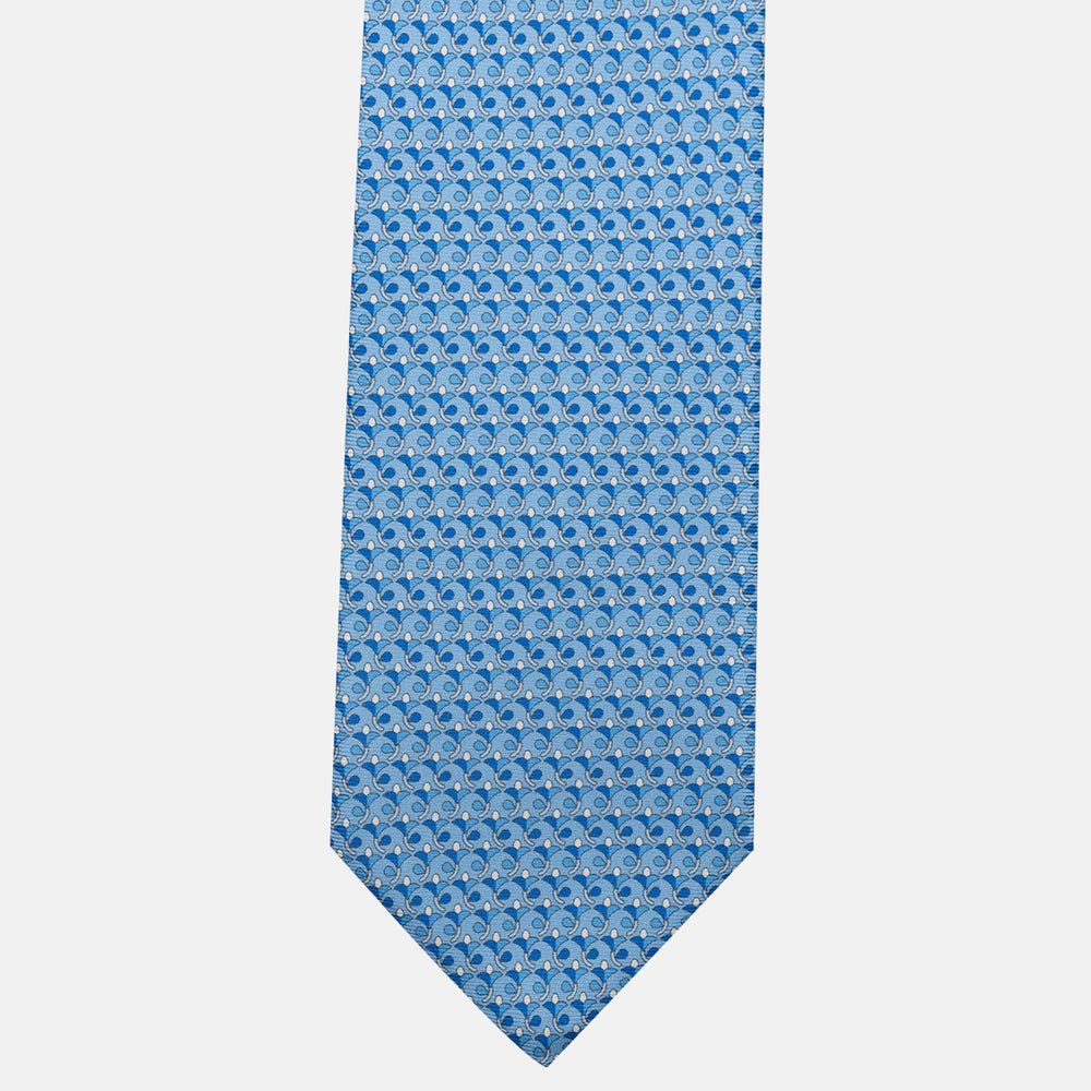 3-Fold Silk Tie, Floral Pattern, Light Blue - JC060094_2