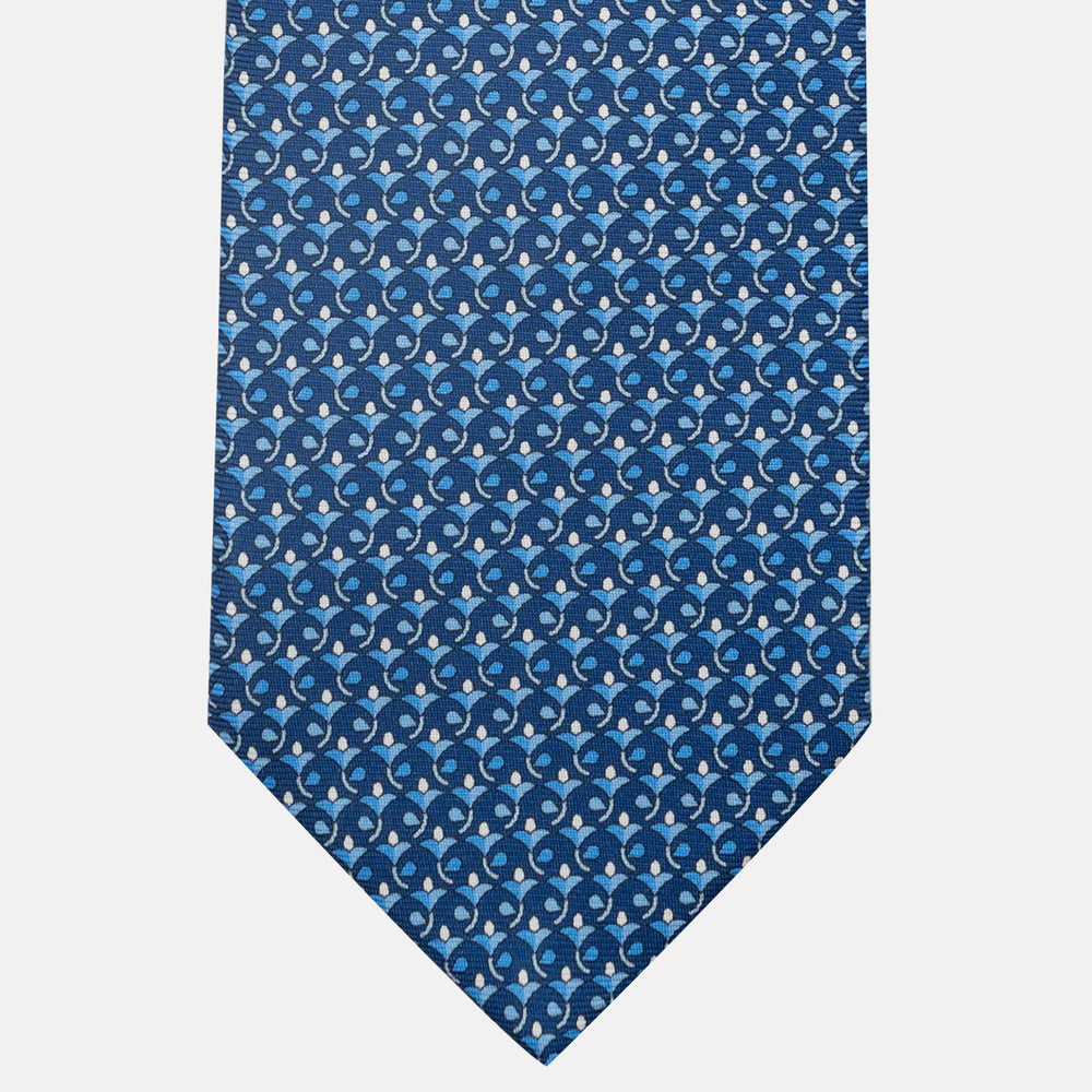 3-Fold Silk Tie, Floral Pattern, Light Blue - JC060094_3