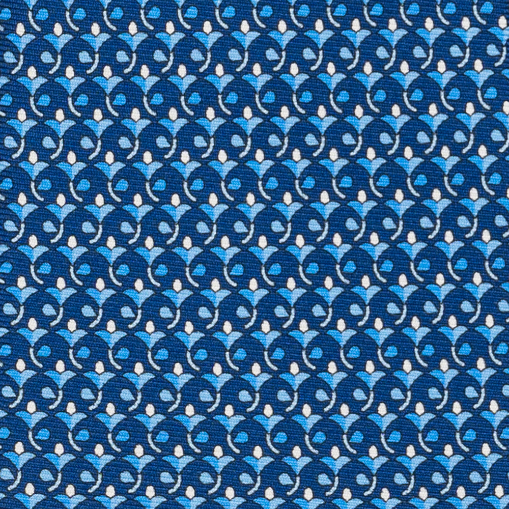 3-Fold Silk Tie, Floral Pattern, Light Blue - JC060094_3 T