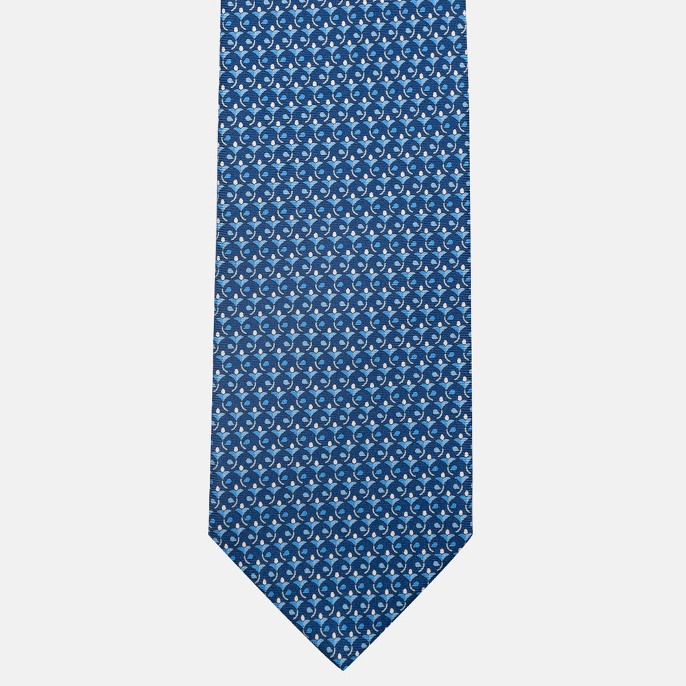3-Fold Silk Tie, Floral Pattern, Light Blue - JC060094_3