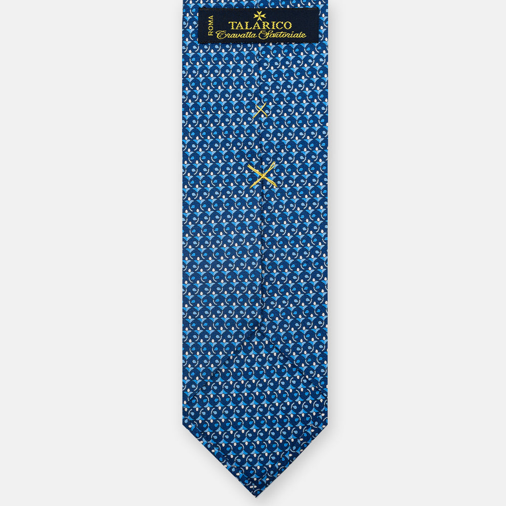 3-Fold Silk Tie, Floral Pattern, Light Blue - JC060094_3 T