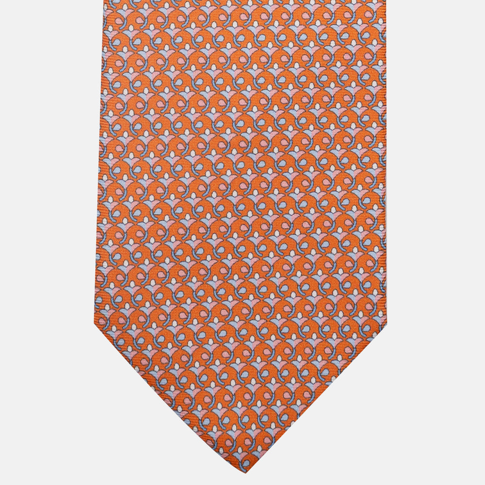 3-Fold Silk Tie, Floral Pattern, Light Orange - JC060094_4