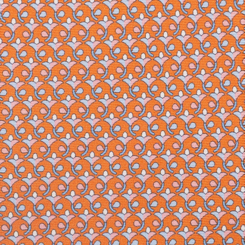 3-Fold Silk Tie, Floral Pattern, Light Orange - JC060094_4