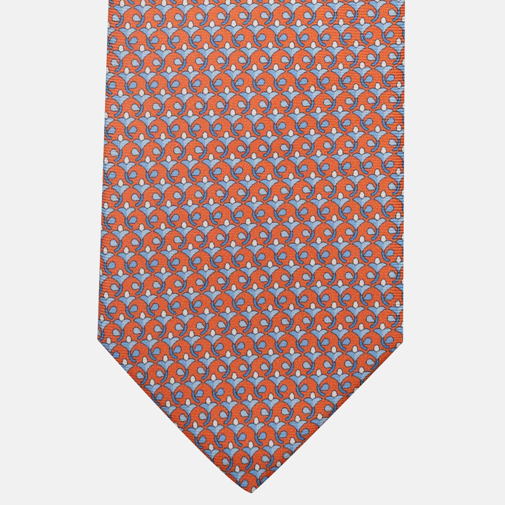 3-Fold Silk Tie, Floral Pattern, Dark Orange - JC060094_5