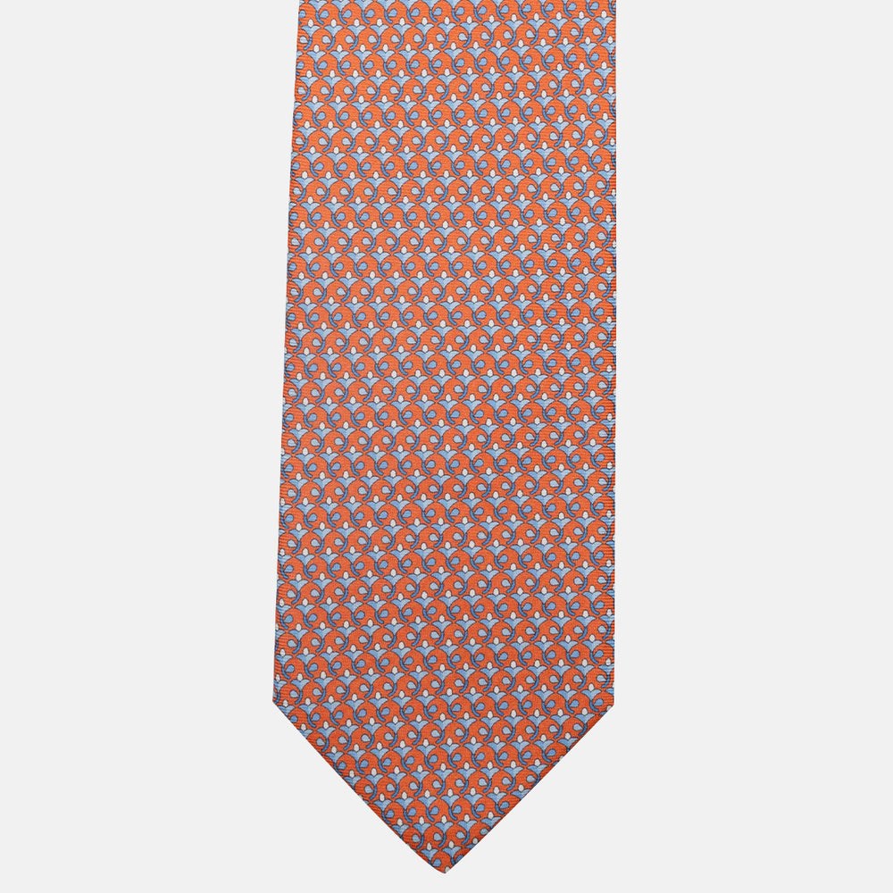 3-Fold Silk Tie, Floral Pattern, Dark Orange - JC060094_5