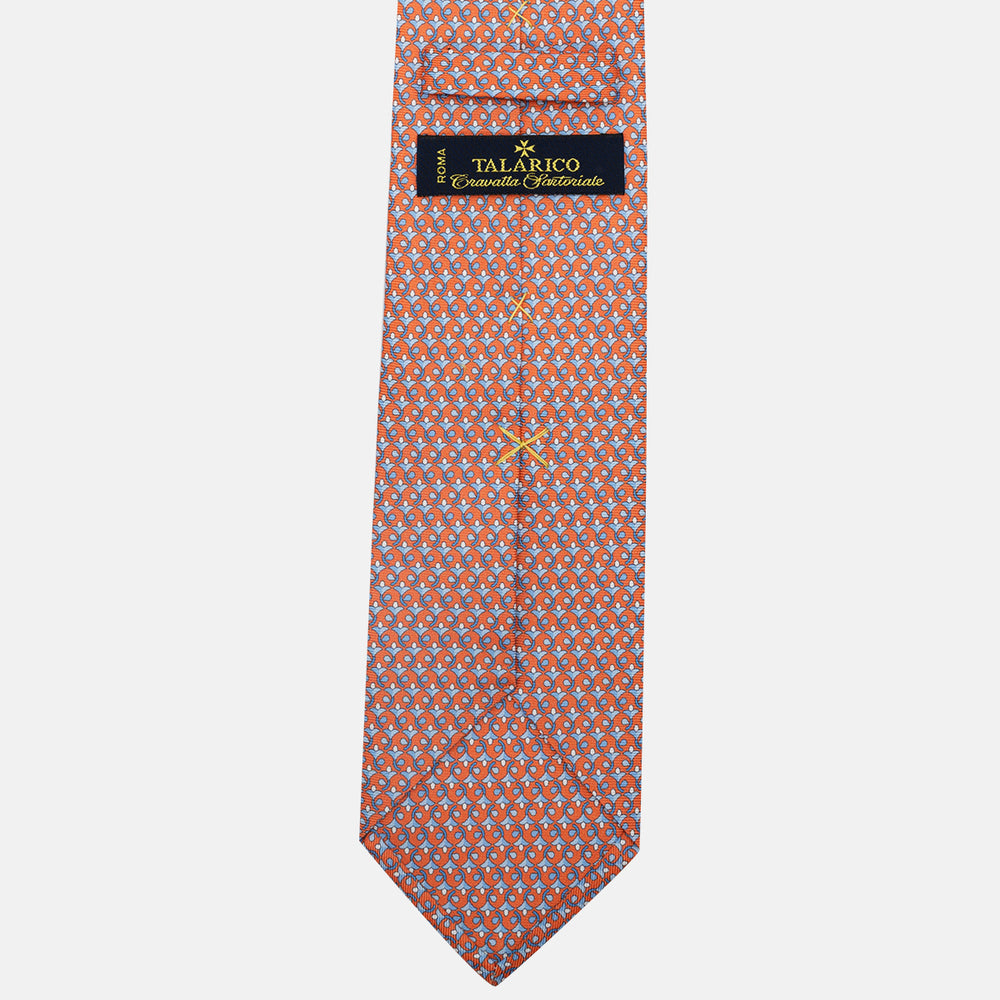 3-Fold Silk Tie, Floral Pattern, Dark Orange - JC060094_5
