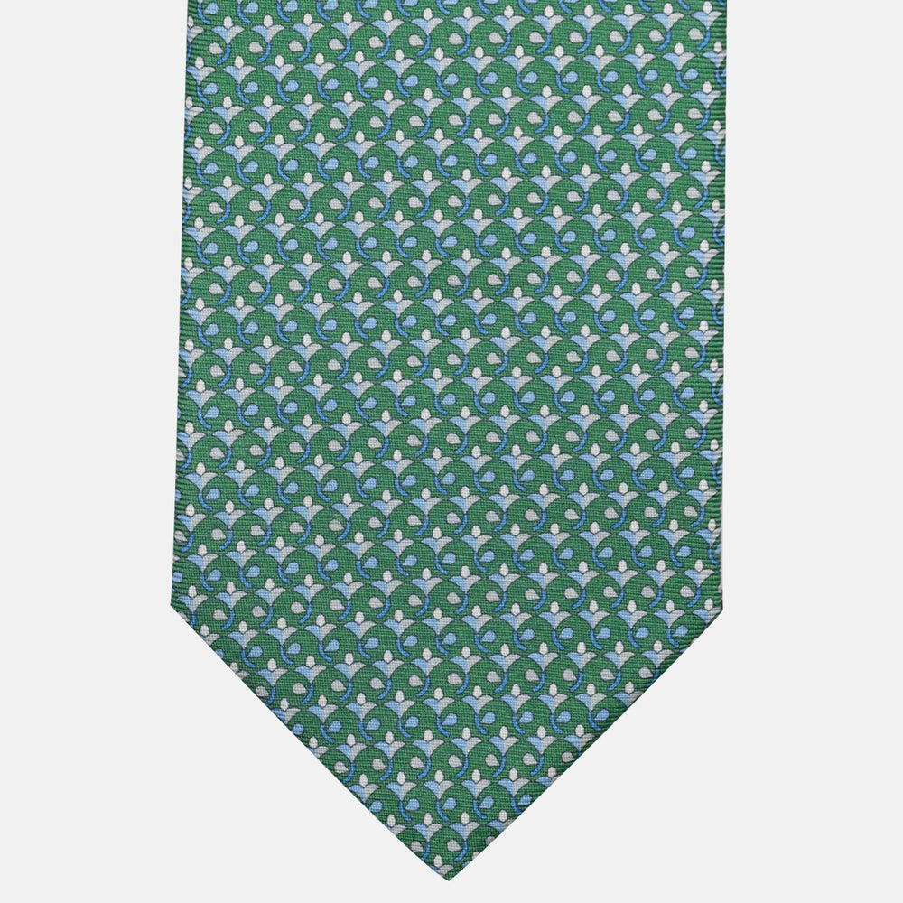 3-Fold Silk Tie, Floral Pattern, Green - JC060094_6