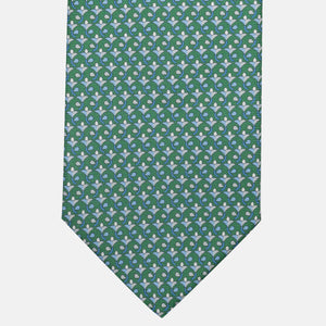 Cravatta 3 pieghe in Seta, Fantasia Floreale, Verde - JC060094_6