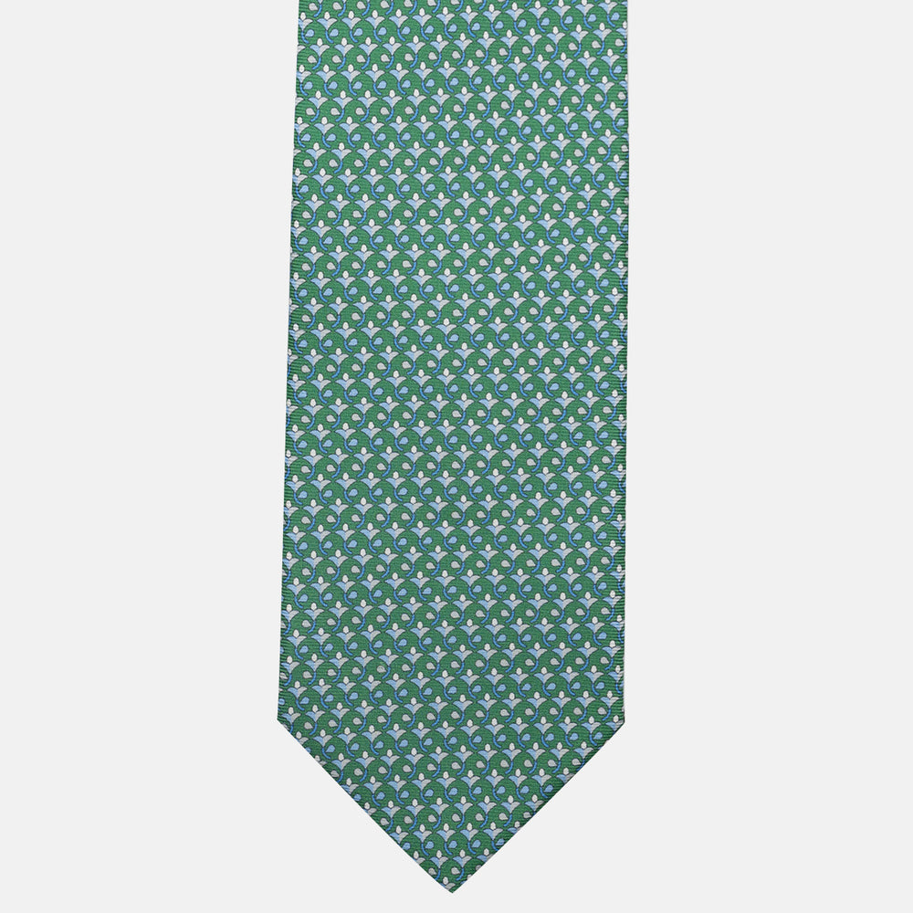 3-Fold Silk Tie, Floral Pattern, Green - JC060094_6