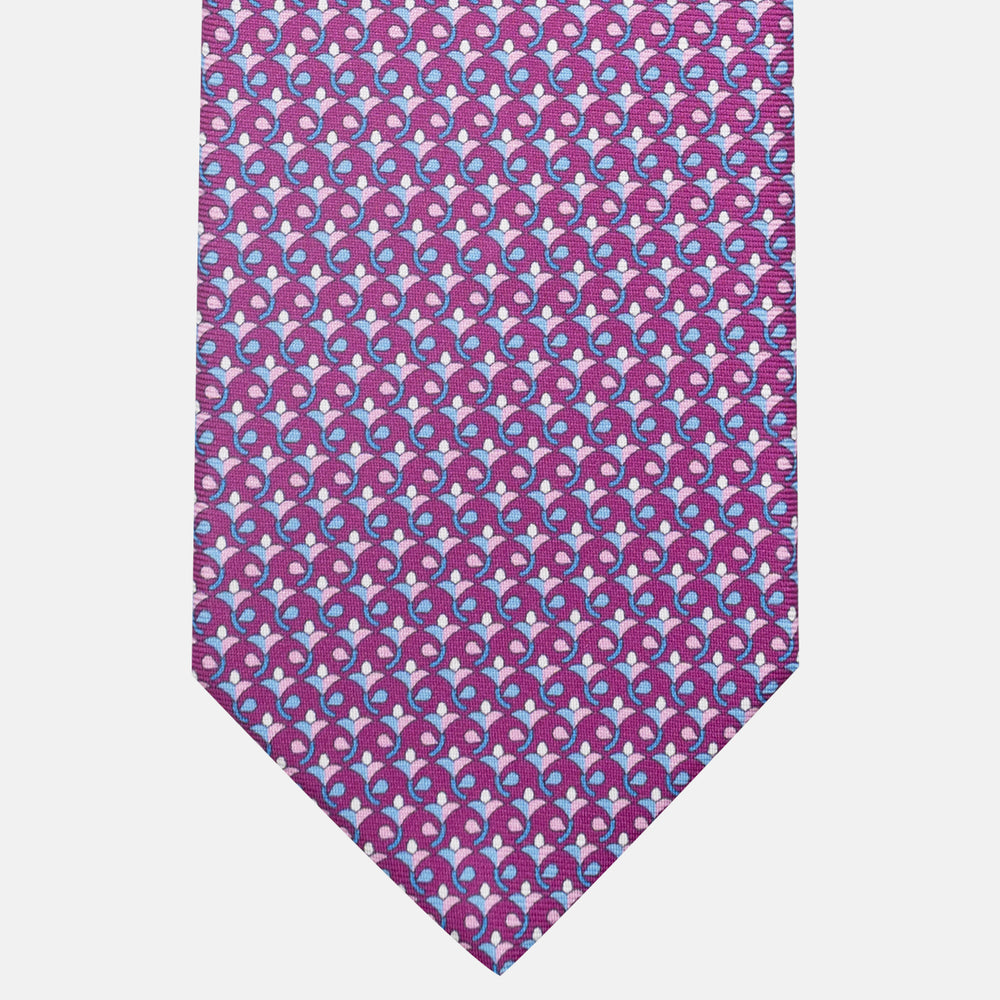 3-Fold Silk Tie, Floral Pattern, Magenta - JC060094_7