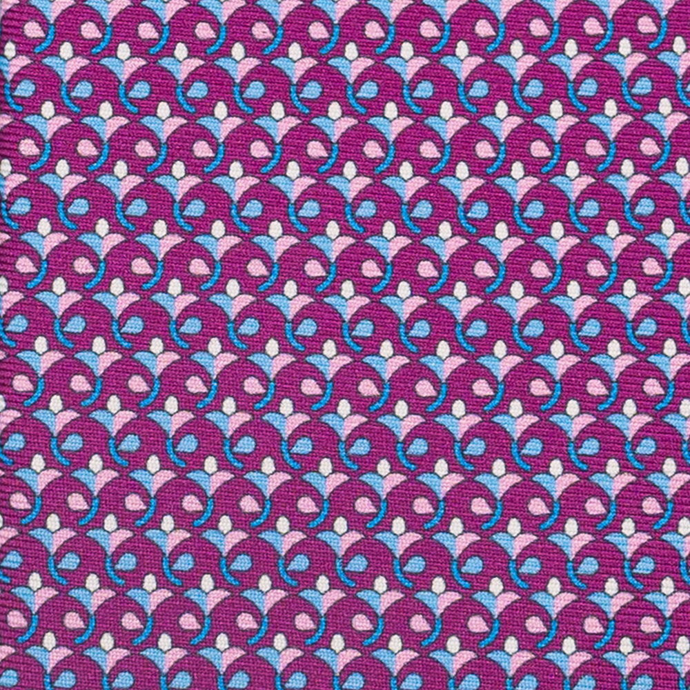 Cravatta 3 pieghe in Seta, Fantasia Floreale, Magenta - JC060094_7 T
