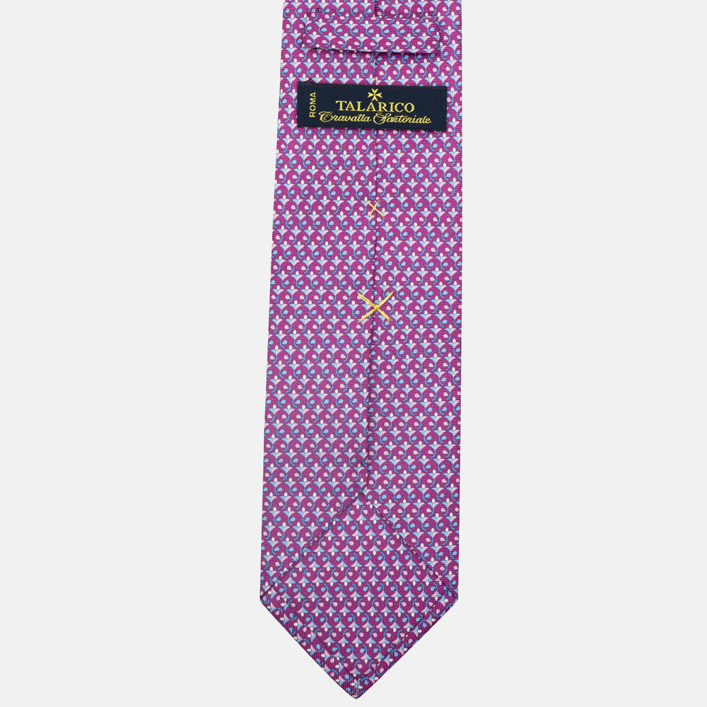 3-Fold Silk Tie, Floral Pattern, Magenta - JC060094_7