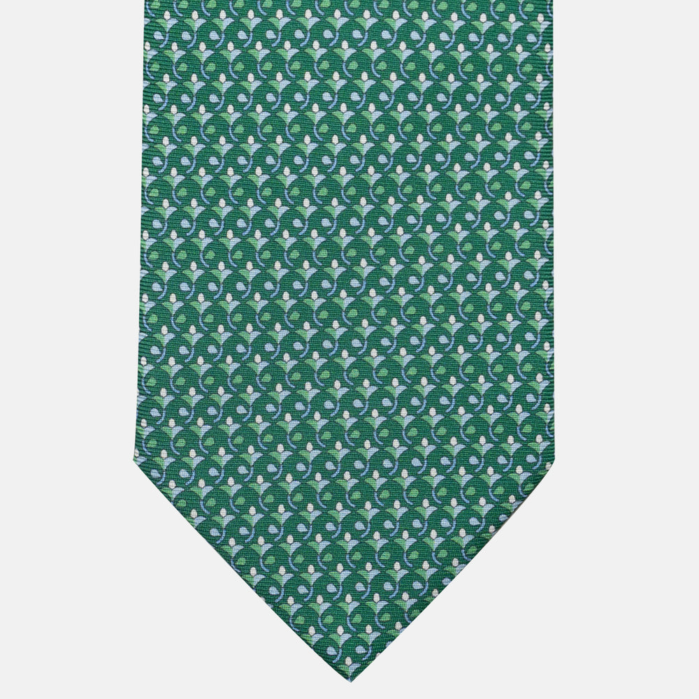 3-Fold Silk Tie, Floral Pattern, Green - JC060094_9