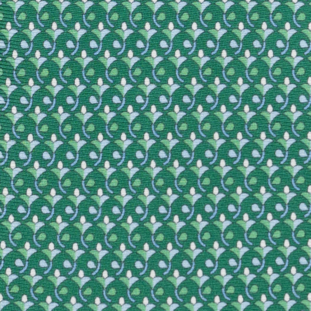 3-Fold Silk Tie, Floral Pattern, Green - JC060094_9