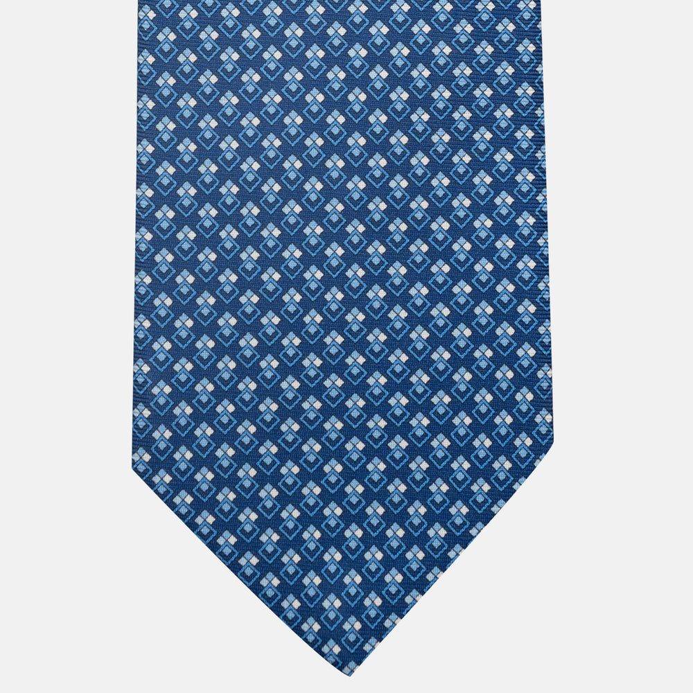 3-Fold Silk Tie, Micro Pattern, Light Blue - JC060095_2