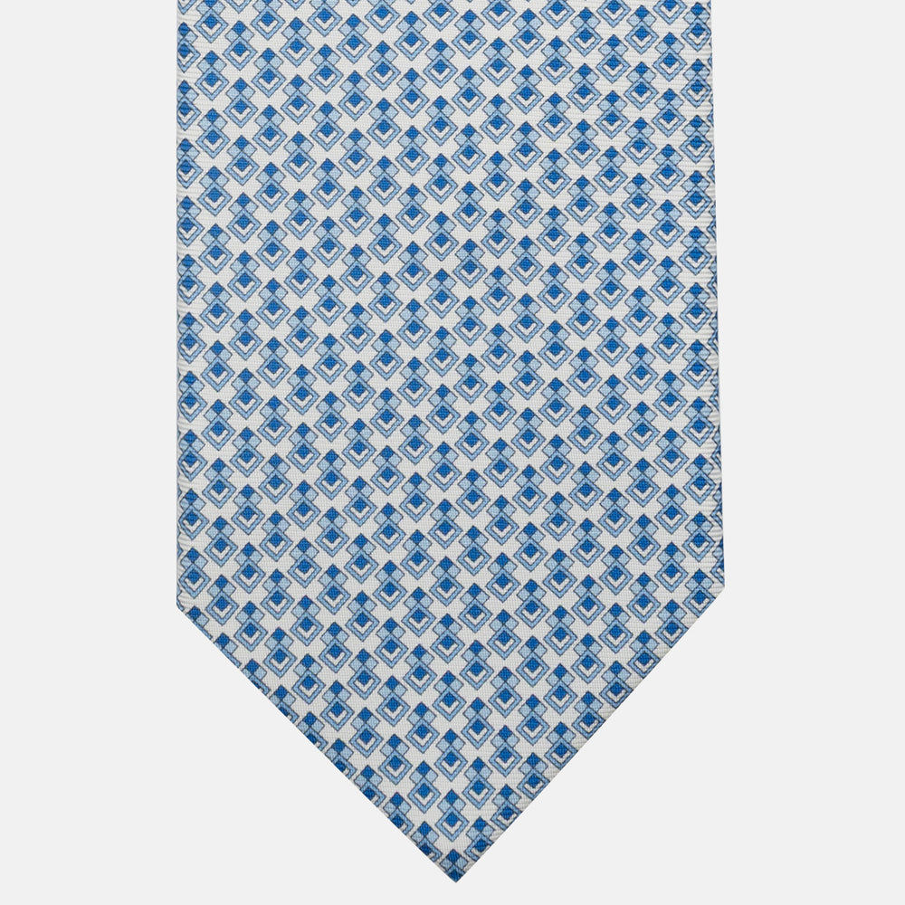 3-Fold Silk Tie, Micro Pattern, White - JC060095_3