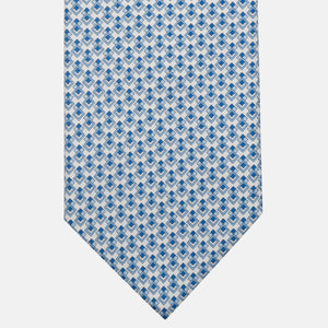 3-Fold Silk Tie, Micro Pattern, White - JC060095_3