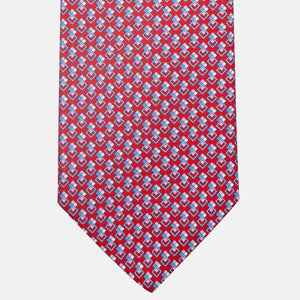 3-Fold Silk Tie, Micro Pattern, Red - JC060095_4
