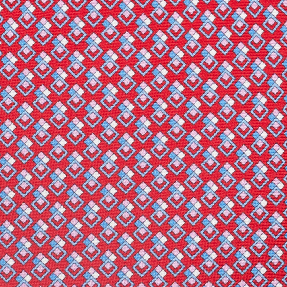 3-Fold Silk Tie, Micro Pattern, Red - JC060095_4