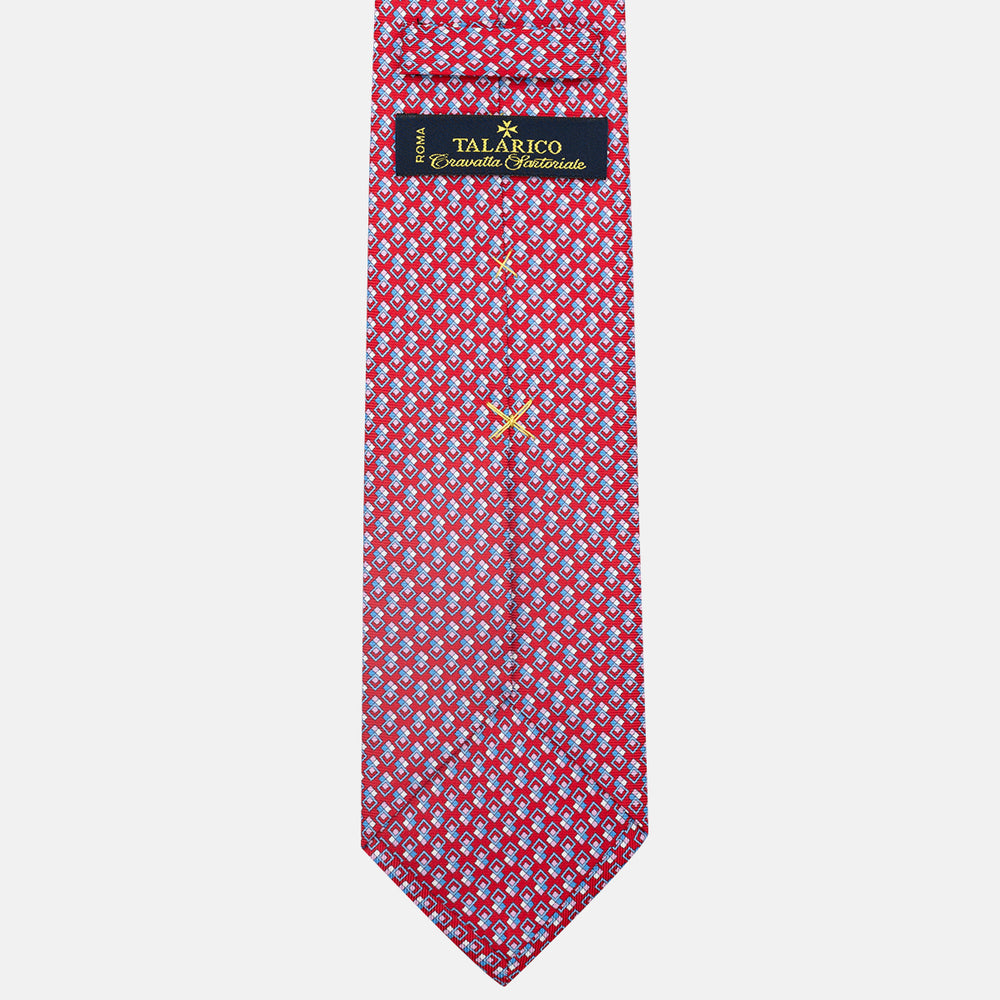 3-Fold Silk Tie, Micro Pattern, Red - JC060095_4