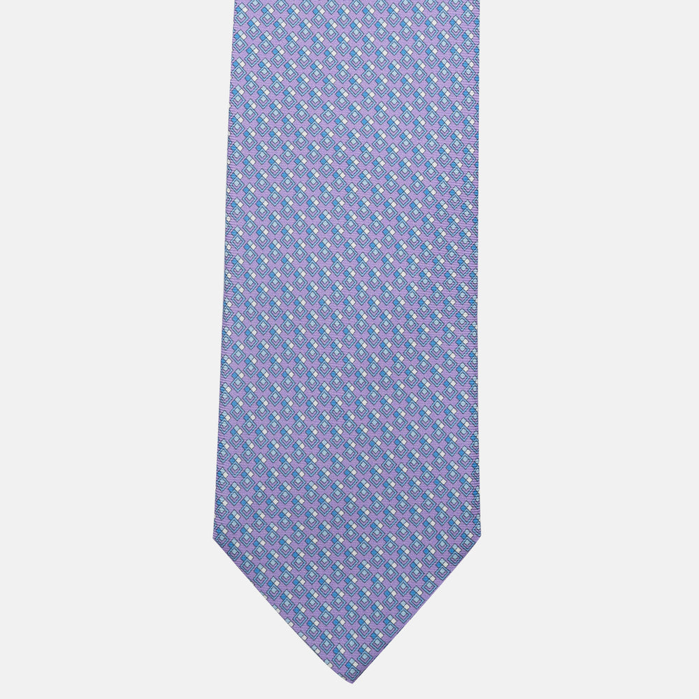 3-Fold Silk Tie, Micro Pattern, Lilac - JC060095_5