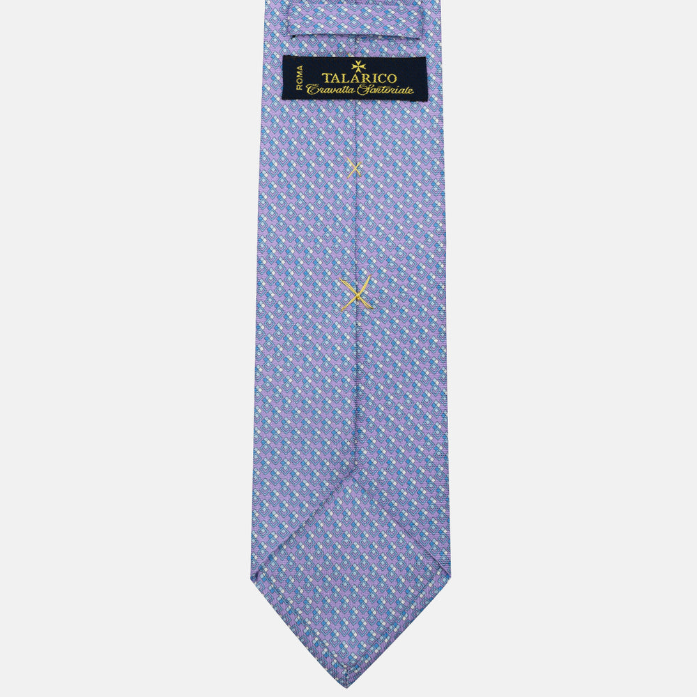 3-Fold Silk Tie, Micro Pattern, Lilac - JC060095_5