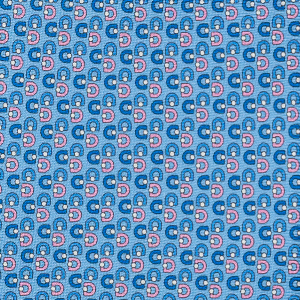 3-Fold Silk Tie, Micro Pattern, Sky Blue Pink - JC060099_1 T
