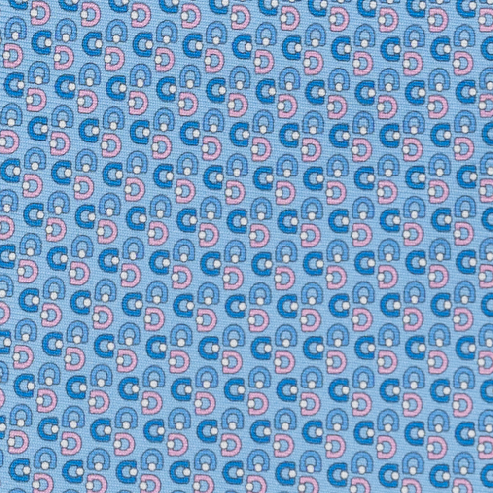 3-Fold Silk Tie, Micro Pattern, Light Blue Pink - JC060099_1