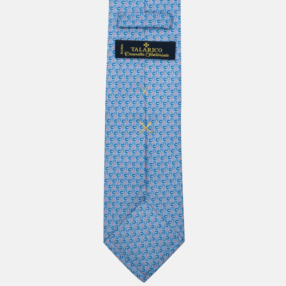 3-Fold Silk Tie, Micro Pattern, Light Blue Pink - JC060099_1
